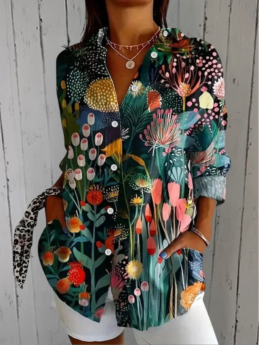 Anica Blouse with Artistic Pattern