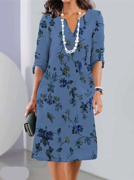 Oaklyn | Tulip Floral Double-Layer Midi Dress