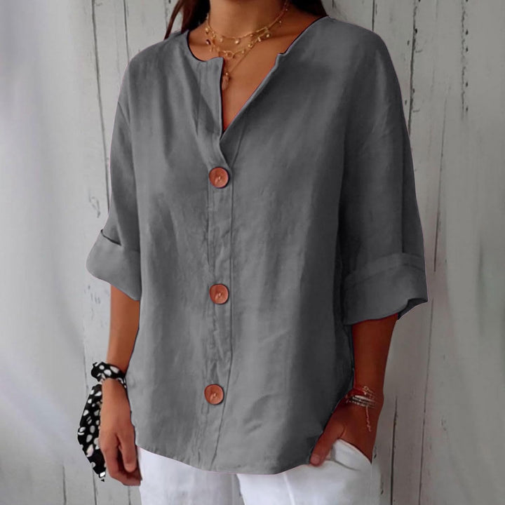 Olivia Loose Linen Blouse Summer Light and Comfortable Women's Style