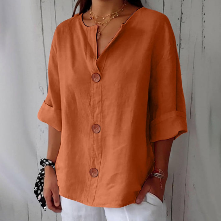 Olivia Loose Linen Blouse Summer Light and Comfortable Women's Style
