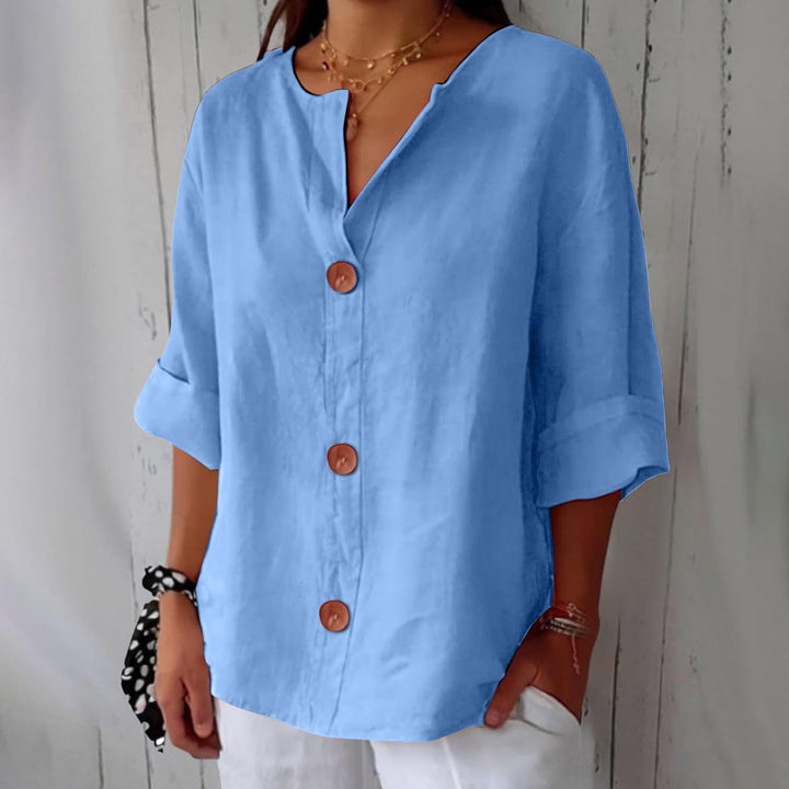 Olivia Loose Linen Blouse Summer Light and Comfortable Women's Style